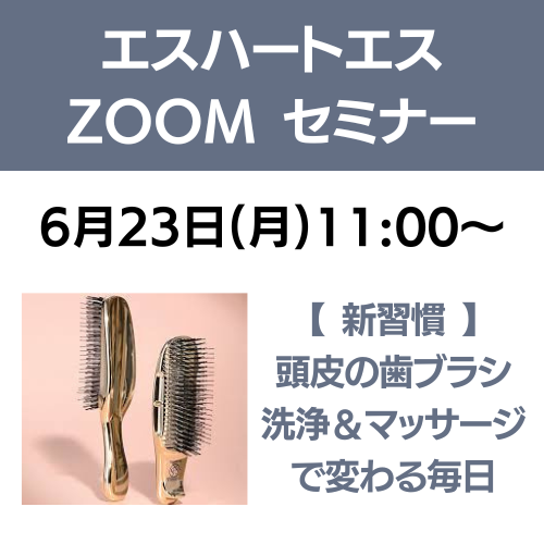 新習慣！頭皮の歯ブラシ！洗浄＆マッサージ「エスハートエス」オンラインセミナー【ZOOM】