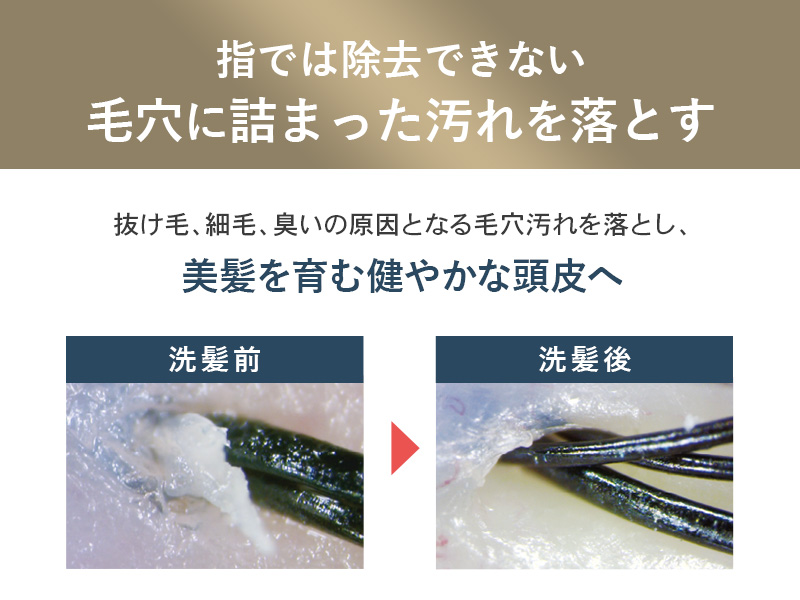 指では届かない毛穴の奥の汚れを落とし、美髪を育てる健やかな頭皮へ