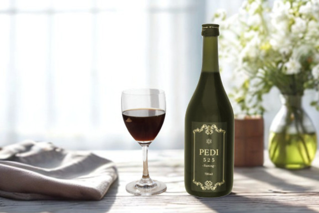 エレガントなテーブルにあるワインボトルとグラス